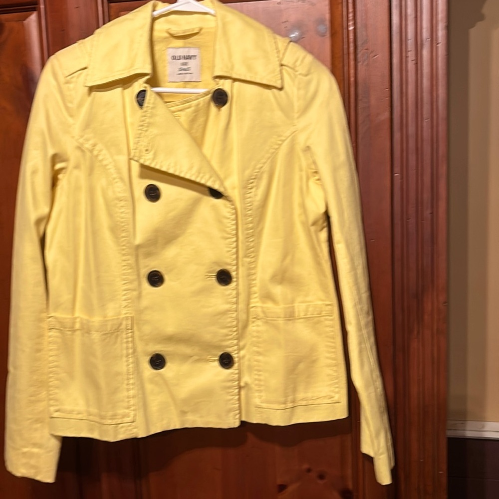 Ladies yellow cotton Spring/Summer jacket size Small